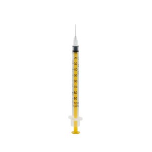 Acufine 27g x 1/2" ( 0.4mm x 12mm ) Fixed Needle Syringe Yellow