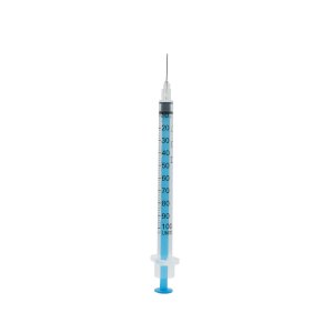 Acufine 27g x 1/2" ( 0.4mm x 12mm ) Fixed Needle Syringe Blue
