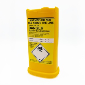 SAFELOC™ 0.35Ltr Yellow Needle Exchange Container